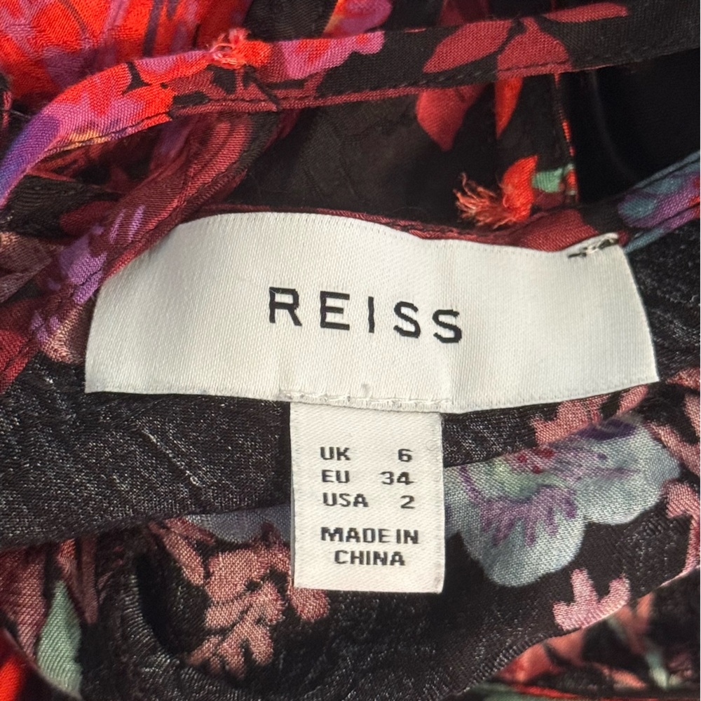 Reiss Leni Floral Print Cap Sleeve Midi Dress - Picture 5 of 5